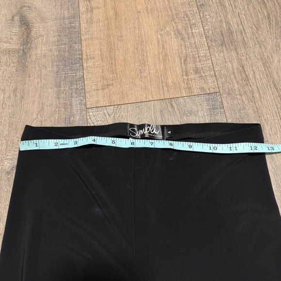 Sympli Black Button Detail Leggings Jersey Knit Pants Women Size 4 - Picture 5 of 6
